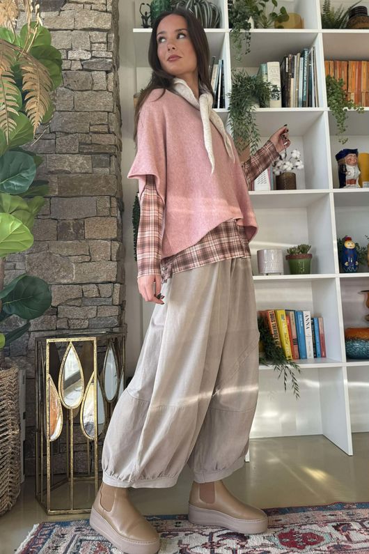 Bobby Mesh Layering Top Nevis Plaid Dusky Rose